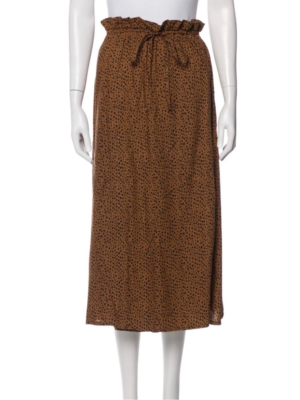 Emerson Fry India Collection Women’s Brown Printed Paperbag Waist Midi Skirt